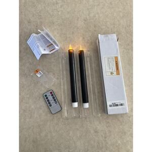 DRomance LED Flameless Taper Candles Black 10-Key Remote Timer Battery See Video